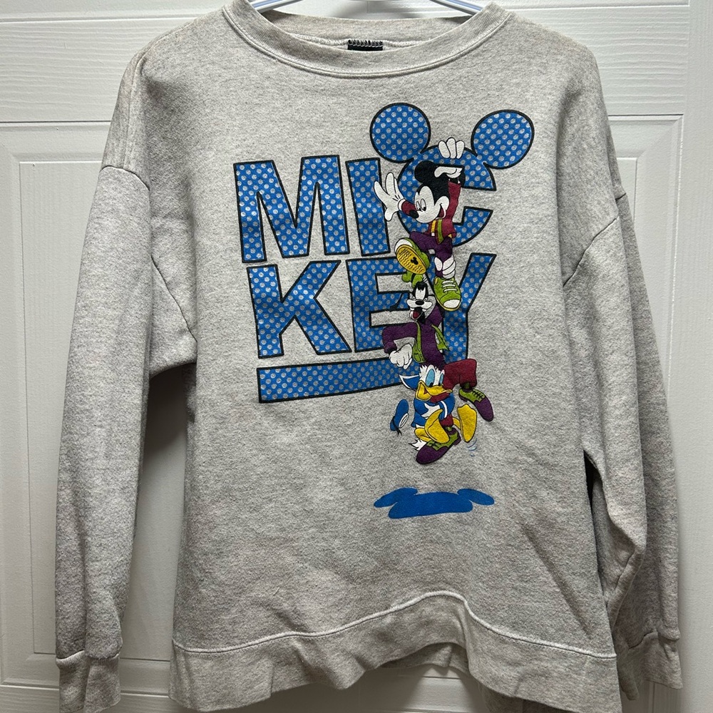Vintage Mickey Mouse Disney Crewneck Sweatshirt Size Large Donald Duck Goofy